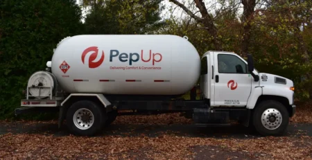 Propane cost per gallon blog post: image of a PepUp propane delivery truck.