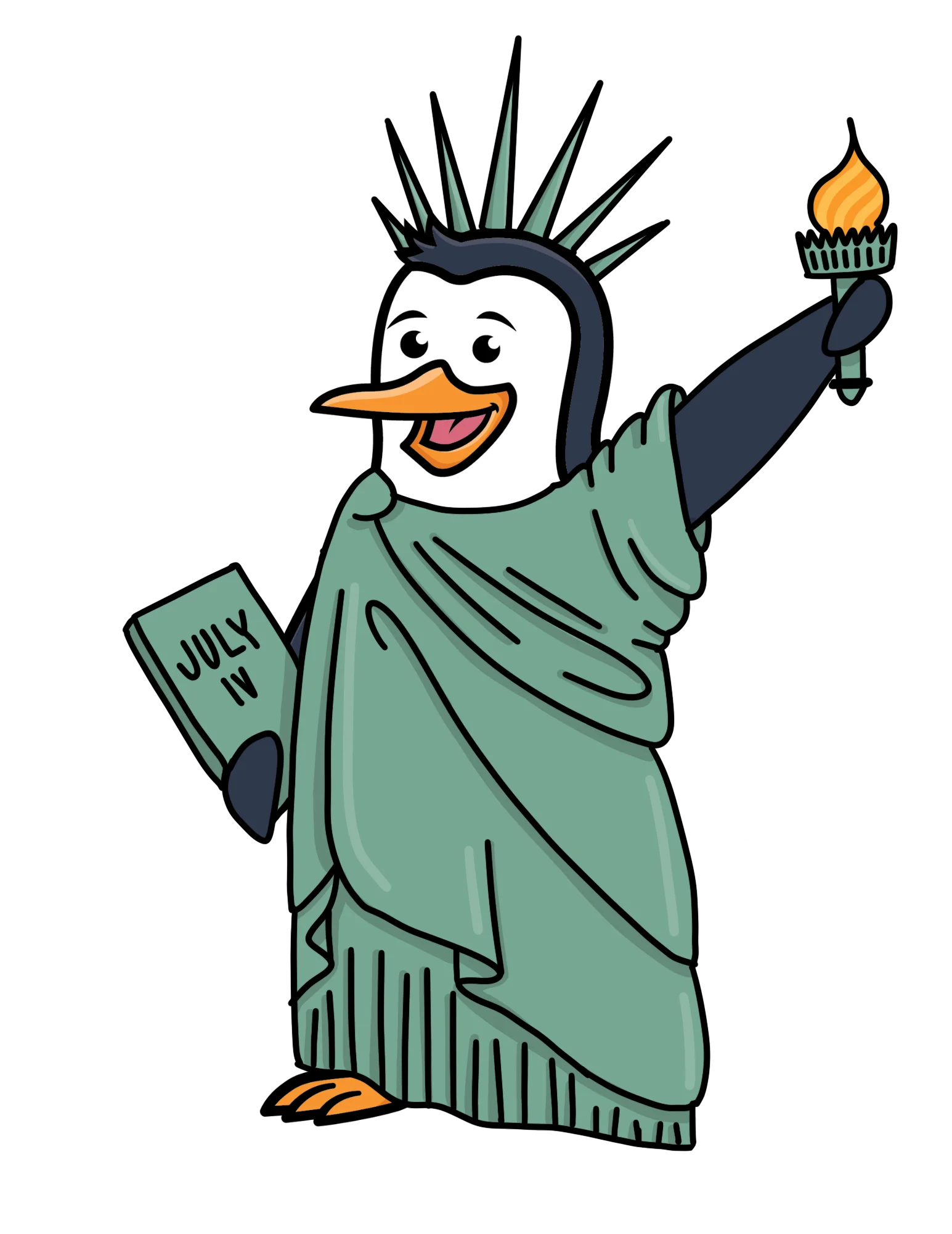 image of trip dressed as the statue of liberty