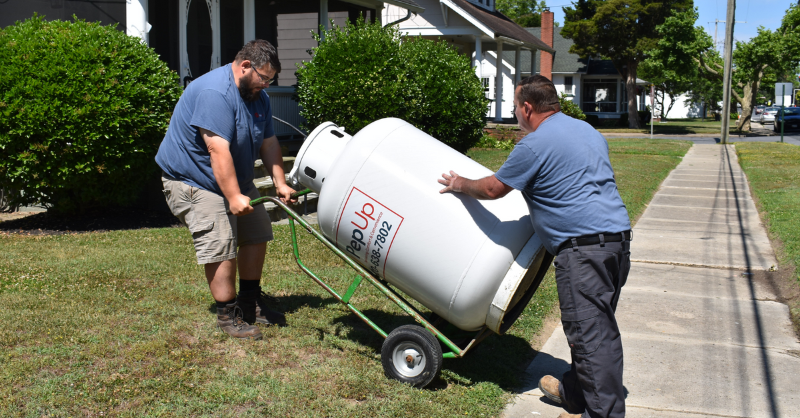 Propane tank delivery on Delmarva