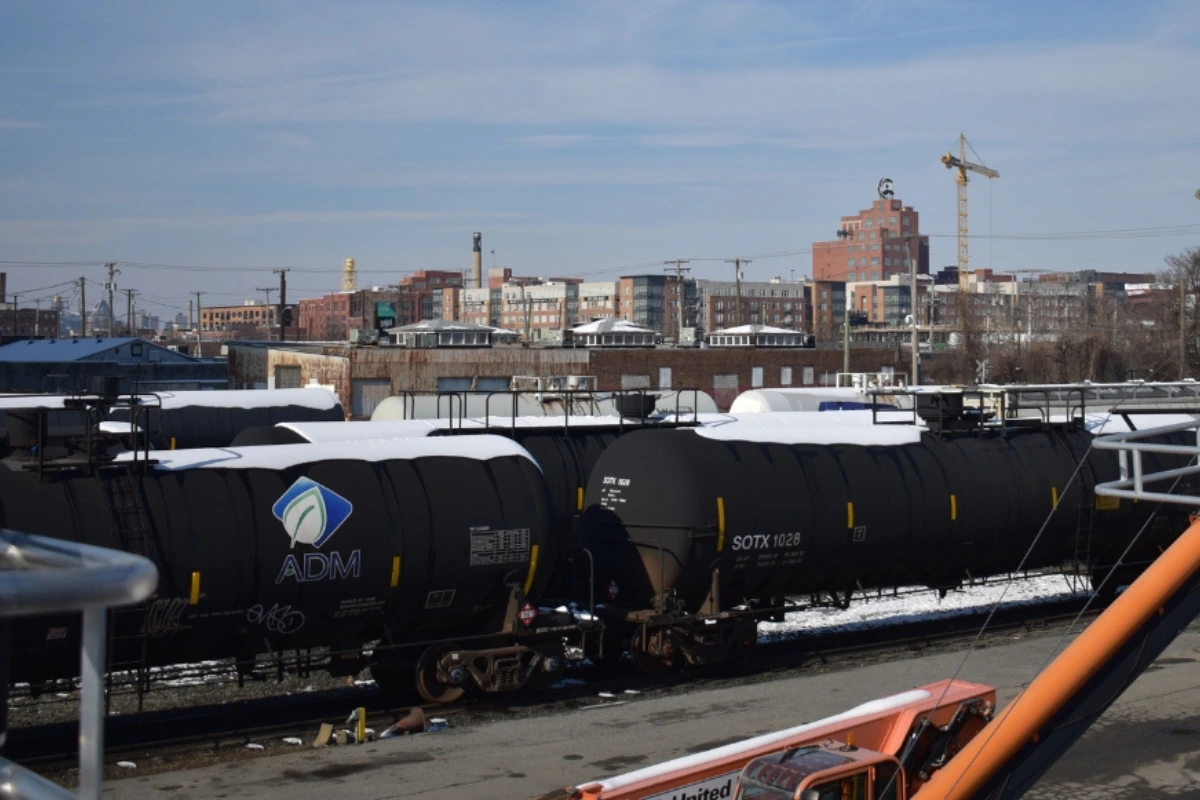PepUp fuel tanker cars at the Canton Rail Yard, carried from regional storage facilities by Mid-Atlantic Rail, a TriGas Family Company.