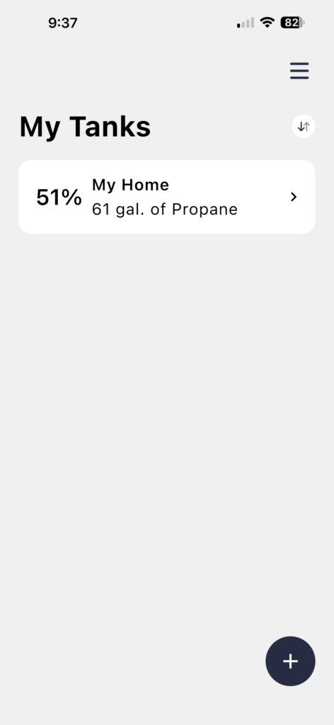 Multi-tank monitoring dashboard in the PepUp wireless monitor app shows multiple tank monitors and levels, if desired.
