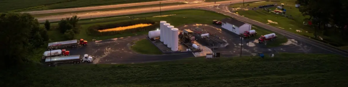 Aerial view of one of two PepUp fuel terminals completing a regional supply chain to serve large-volume fuel delivery customers.