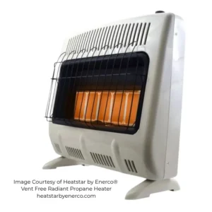 Image of a Heatstar backup propane heater, a popular option for PepUp customers for home heating, even when the power is out.